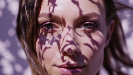 woman with floral shadow portrait