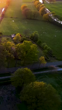 sunrise over rural farmland