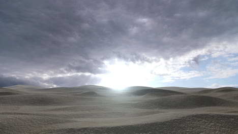 Desert landscape with stormy sky