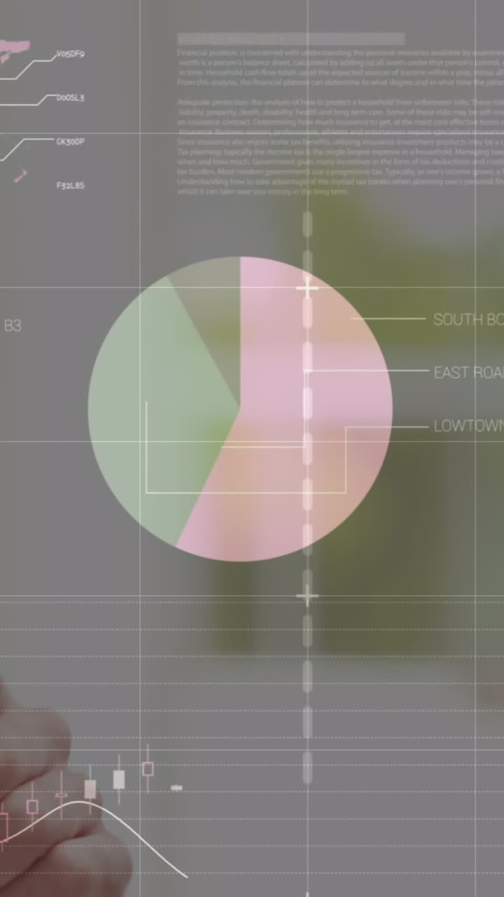 animación de estadísticas y procesamiento de datos financieros sobre empresarios en reuniones