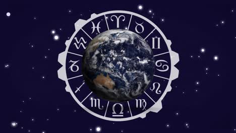 globe and zodiac sign chart