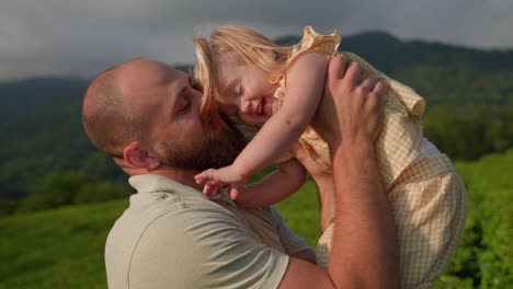 father and daughter in a tea plantation