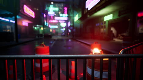 neon cyberpunk alley at night