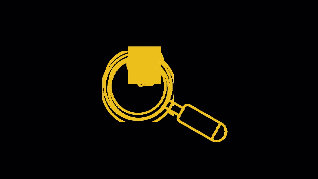 Animated Magnifying Glass Examining a Yellow Square