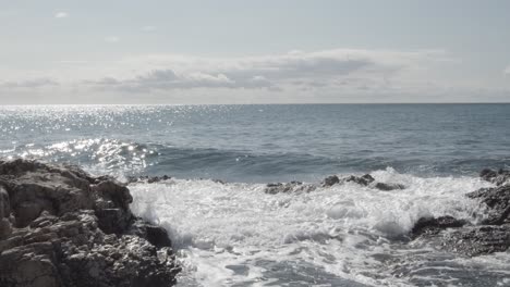 crashing waves of the adriatic sea in croatia during sunny day