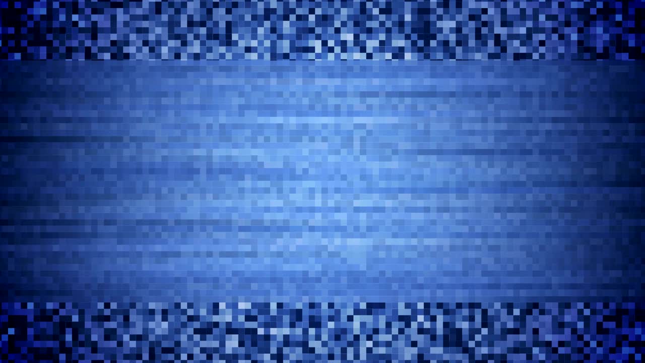 Abstract blue mosaic pixels motion background