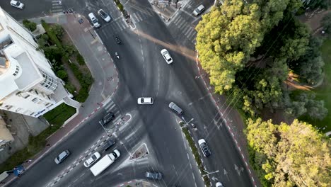 4k high resolution video of the northern city of rehovot- weizmann institute of science crossroad israel- from a birds eye view- drone video