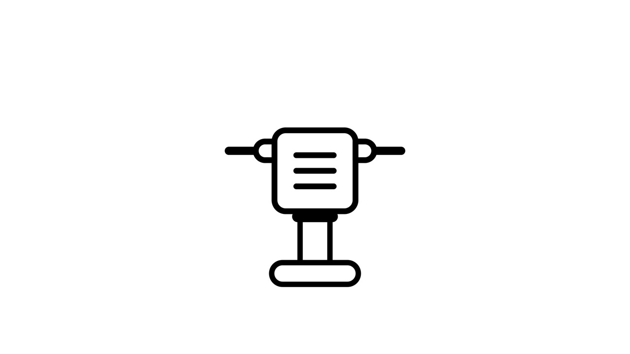 Drill press machine icon animation isolated on white background