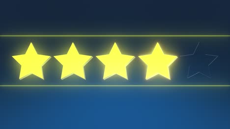 four star review - rating - blue background