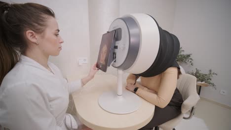 un sistema de imágenes faciales de análisis digital inteligente de la piel para salones de belleza