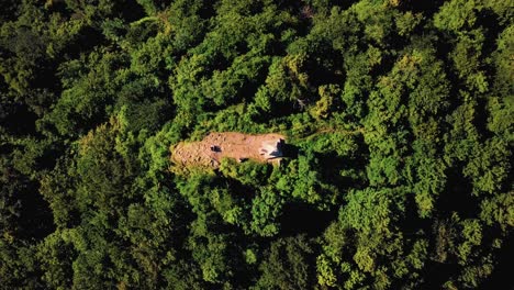 Aerial-drone-footage-of-Mount-Saint-Donatus-also-known-as-Mount-Rogatec