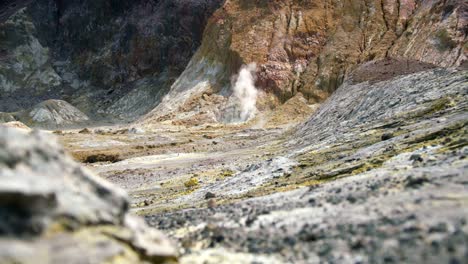 geothermal activity gas fumarole on white island whakaari, zoom in