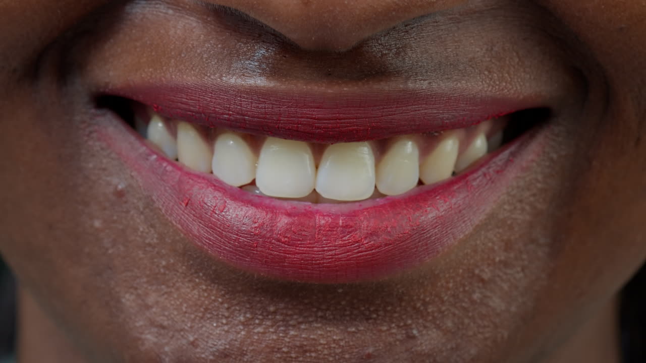 Macro shot collage of authentic people moving their lips