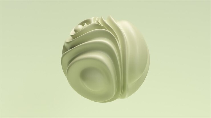 Abstract Pale Green 3D Sphere