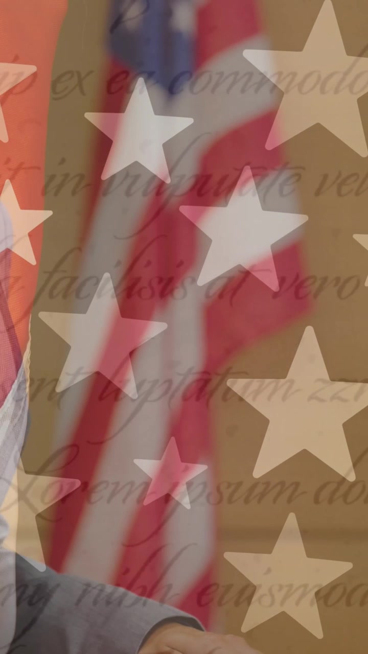 Animación de estrellas y banderas de EE. UU. sobre el presidente de EE. UU.