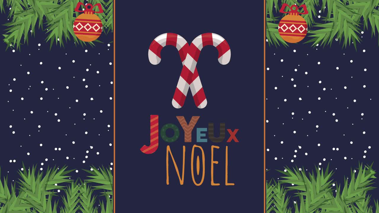 feliz navidad con letras con animación de sweet canes