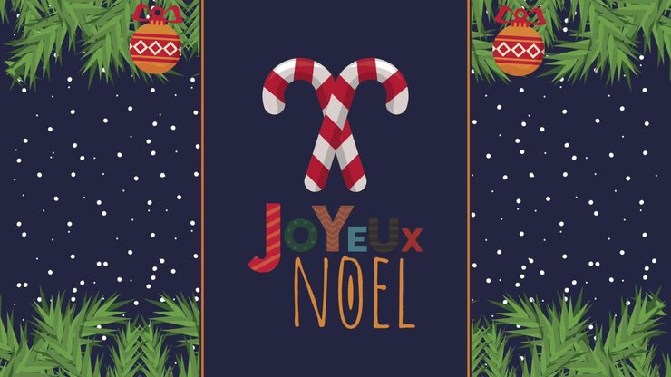 joyeux noël lettres avec canes douces animation