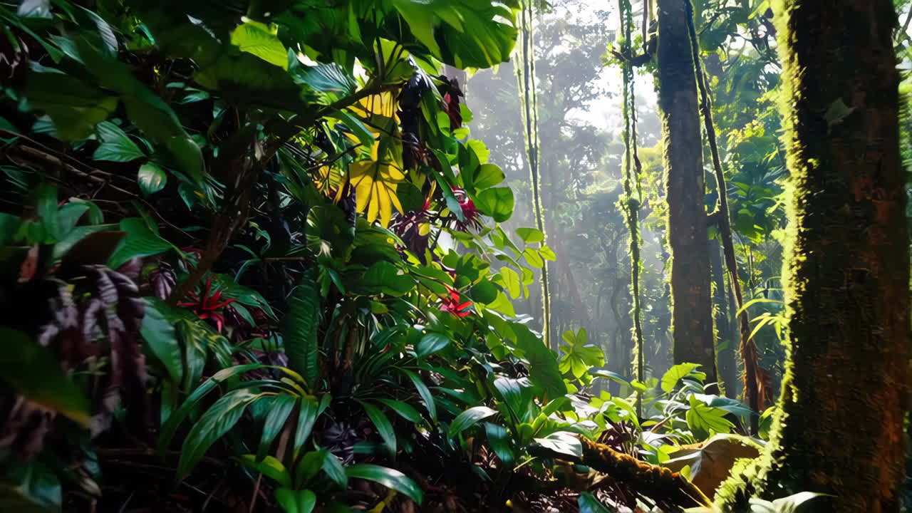 escena de la selva tropical