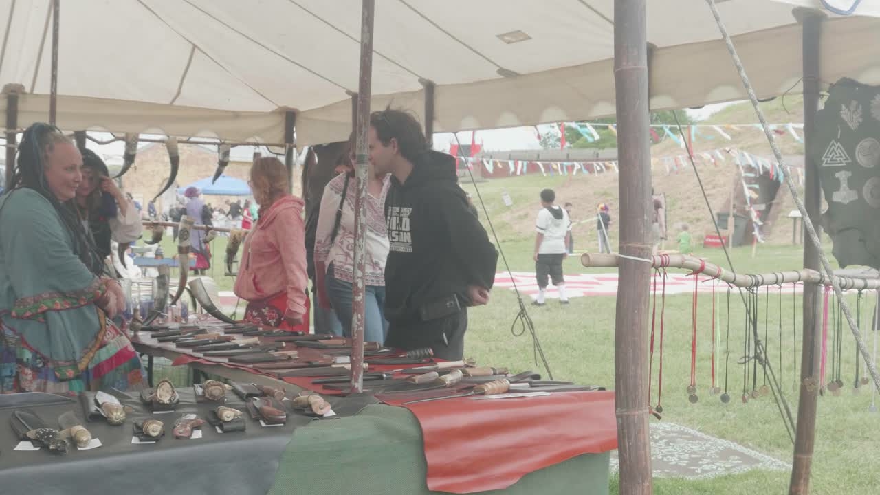 Merchandise vendors at a renaissance fair, Philadelphia Renaissance Fair, Fort Mifflin, Pennsylvania