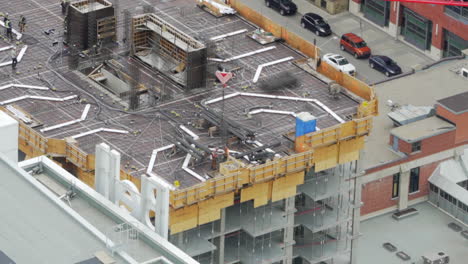 sky view of construction on buildings