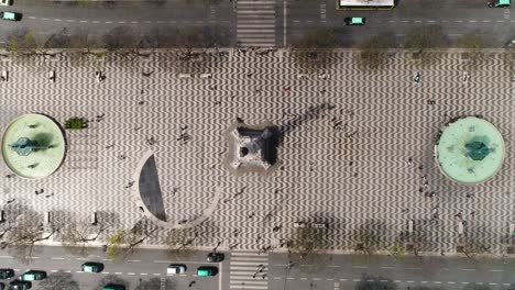 Shot-of-Central-Lisbon,-Portugal-Top-View