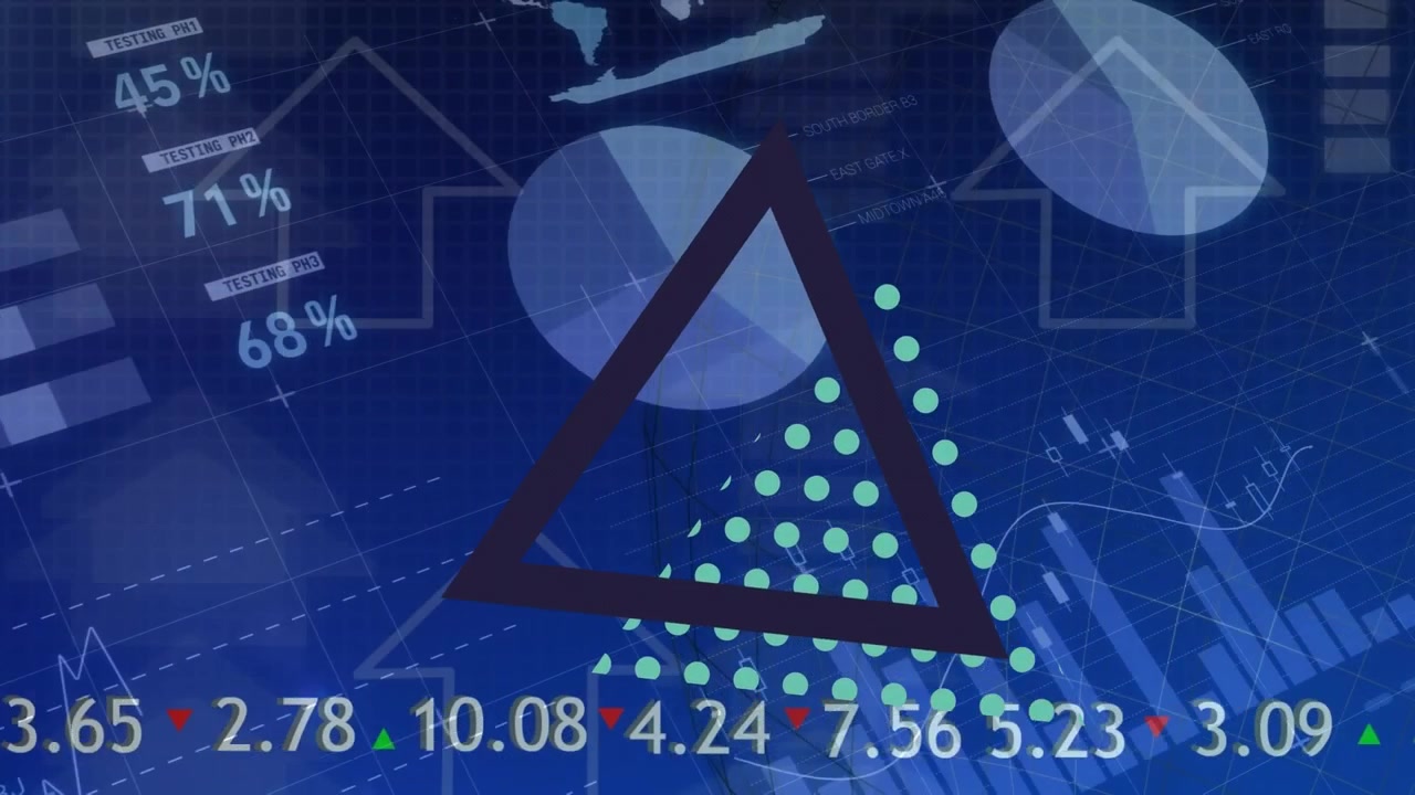 Animation of numbers changing with financial data processing