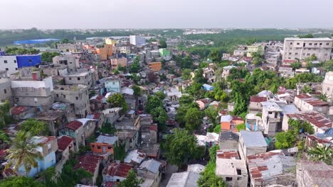 aerial shot of a slum area in santo domingo