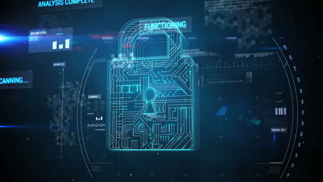 candado futurista contra un fondo generado digitalmente