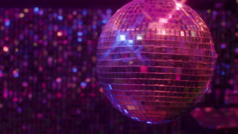 Close-up-view-of-shiny-disco-ball