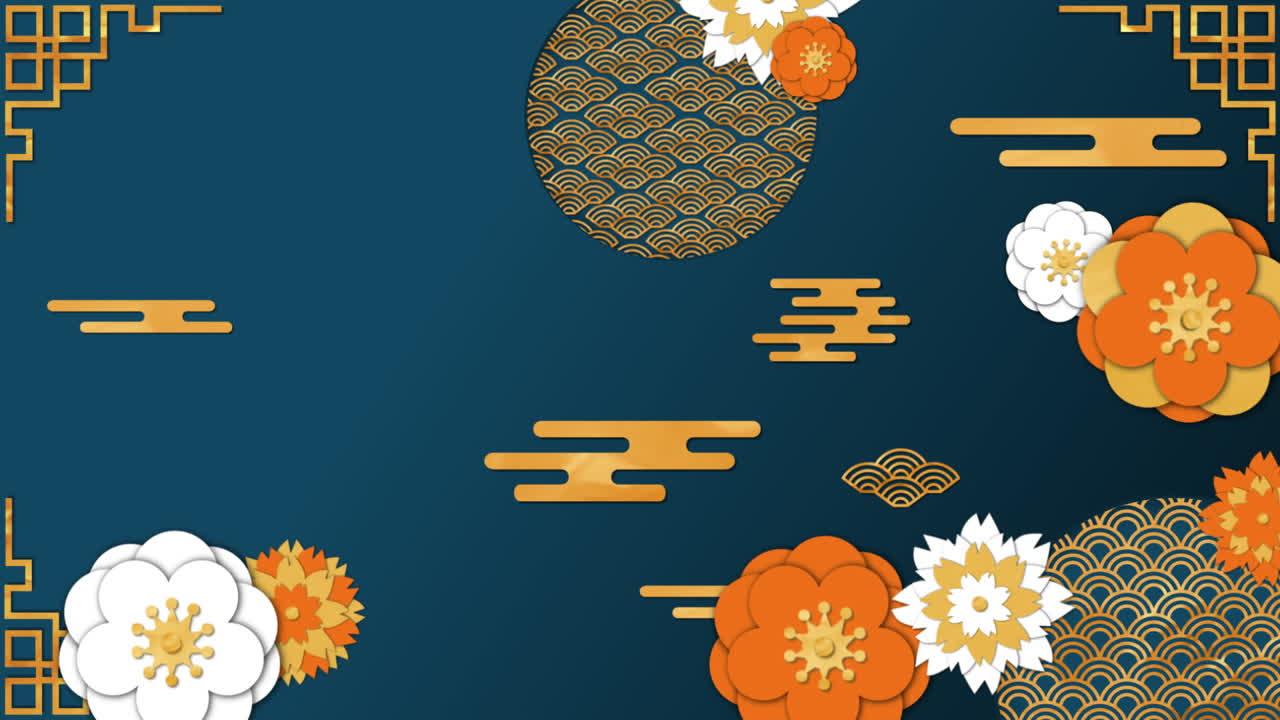 animación de flores para el año nuevo chino