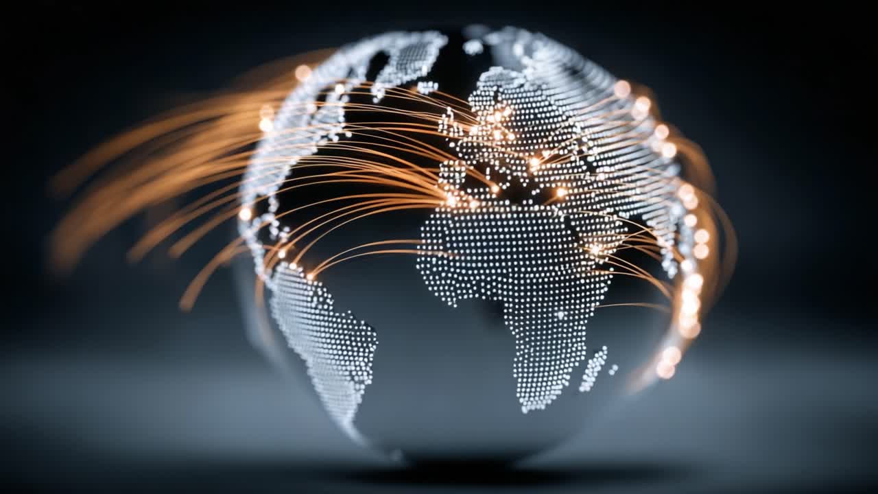 Dynamic Representation of Global Connectivity: A Visual Journey Through the Flow of Information and Networks Across Continents