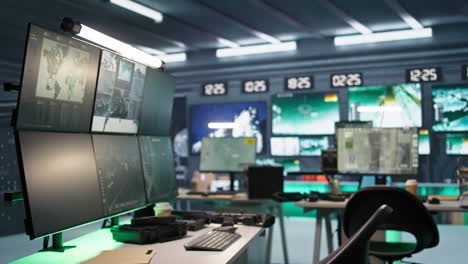 fotografía panorámica del cuartel general de las fuerzas armadas utilizado para rastrear cohetes