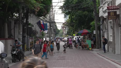 busy street scene in intramuros, manila