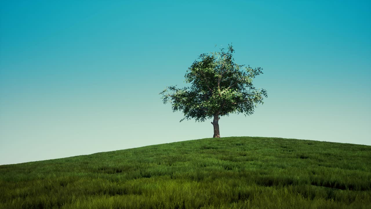 A time-lapse showing a big tree during the four weather seasons 4k