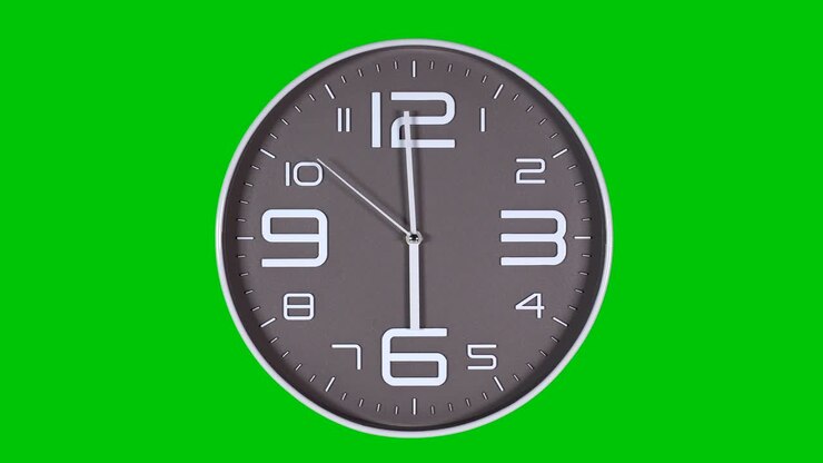 Wall clock on a green background