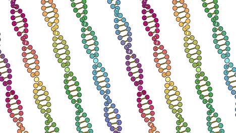 color visualization of dna analysis isolated on white background 3d rotation animation, for montage and medical training