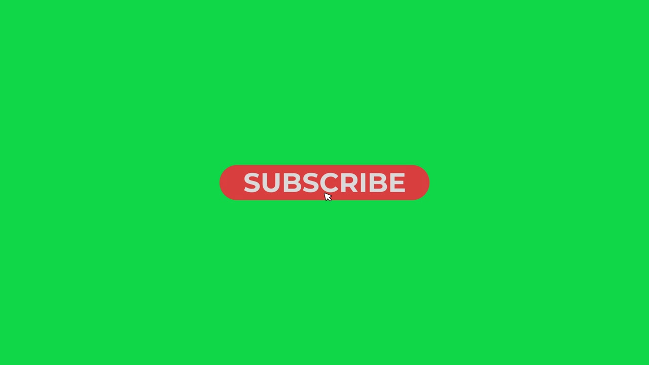 Animated Subscribe Button with Mouse Click on Green Screen