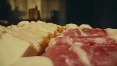 hot pot dish with meat and tofu