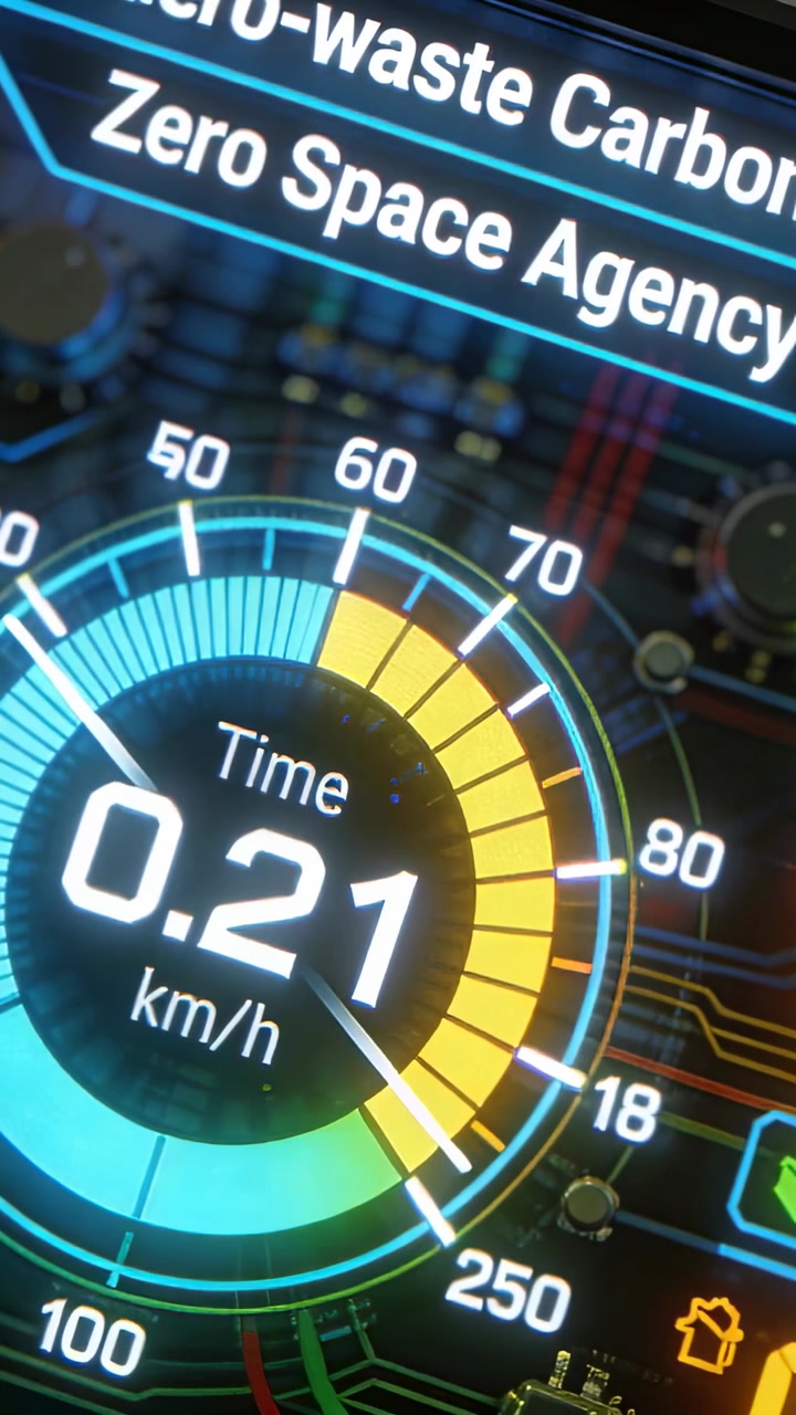 Video verticale: Indicatore circolare che mostra la lettura del tempo diminuire dopo l'inclinazione della telecamera durante una dimostrazione per test.