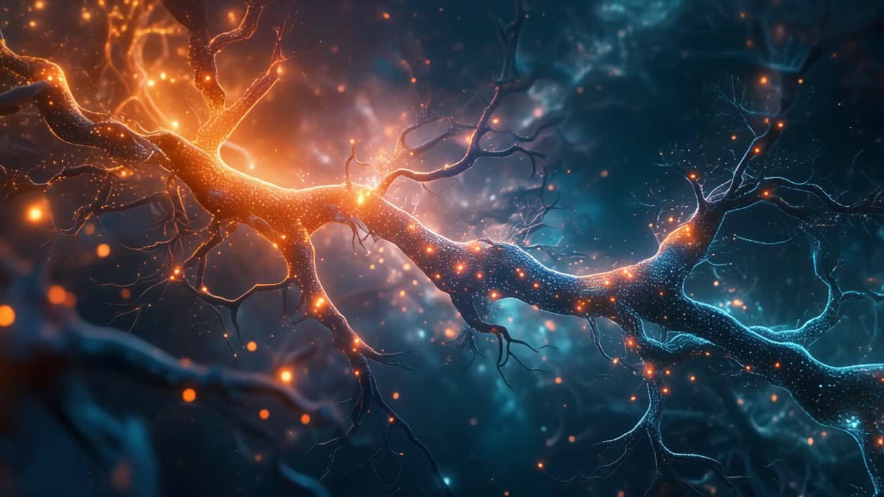 Futuristic Abstract Neural Network with Glowing Connections