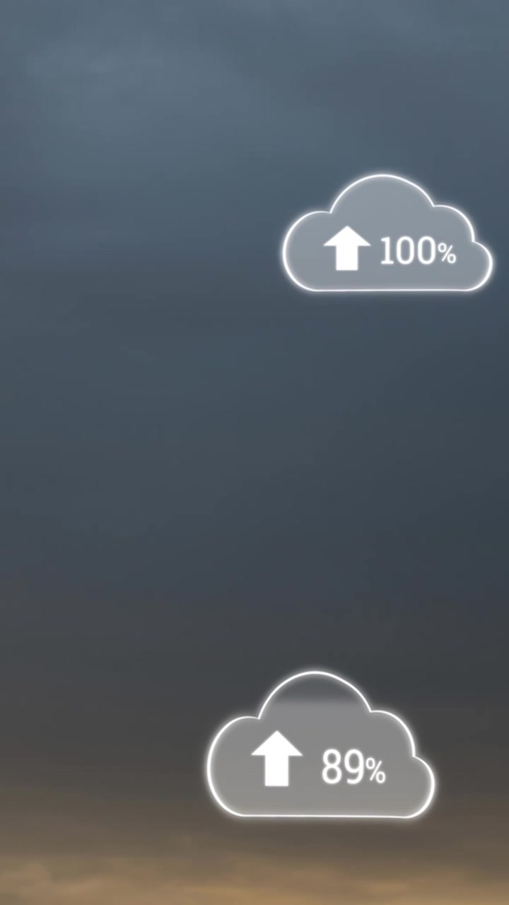 Animation of clouds with electronic devices over landscape