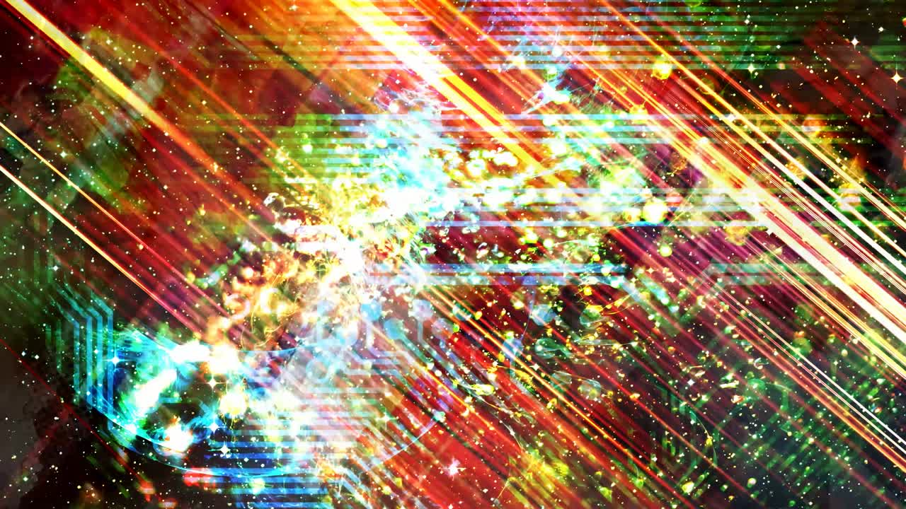 얼어붙은 무지개 입자 및 대조 라인 - 4k 원활한 루프 모션 배경 애니메이션