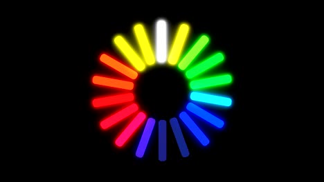 loading color circle icon on black