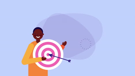 afro businessman worker with target