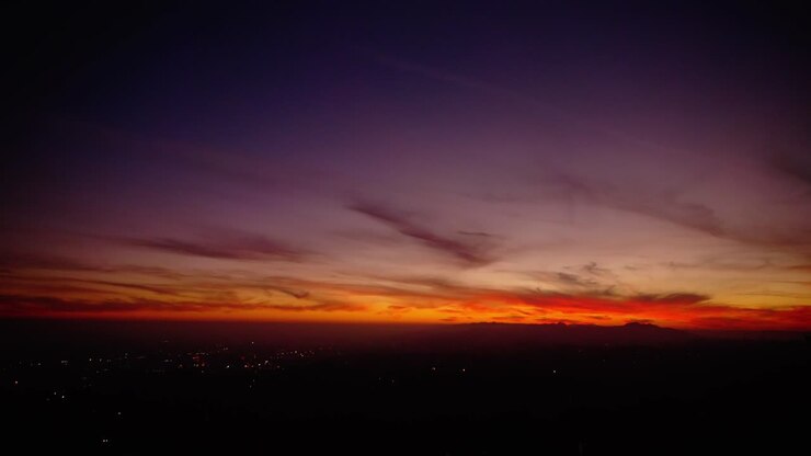 Sunset Over LA City and Hills