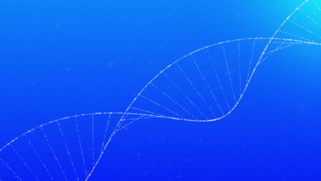 animación de la cadena de adn sobre un fondo azul