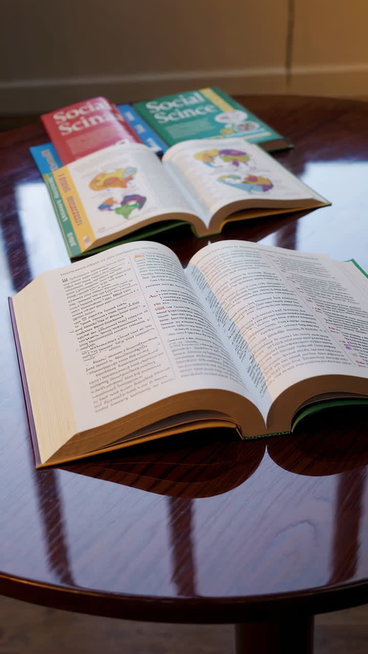 Open Books on a Table