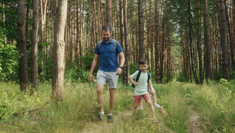 excursión familiar en el bosque