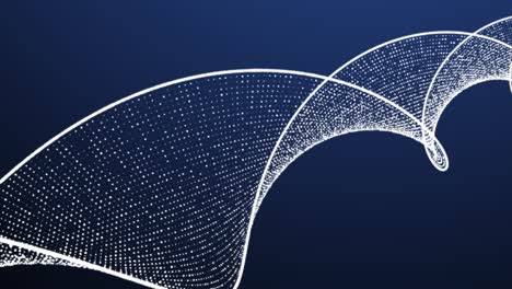 animation of rotating dna glowing molecule on blue background