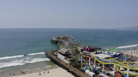 aerial of santa monica pier, california